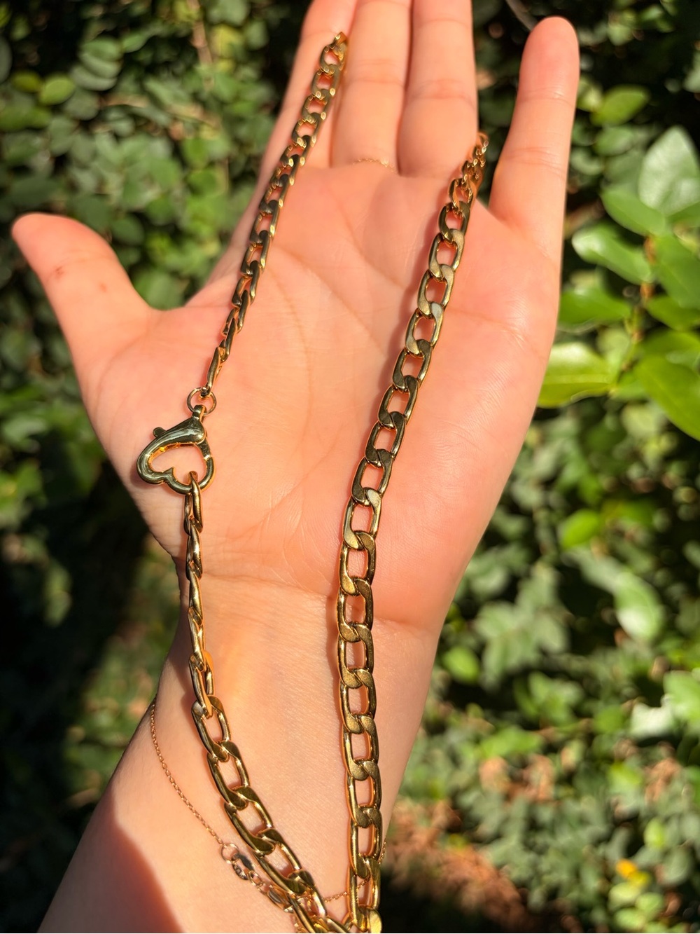 Gold Link Chain Necklace - Classic Chunky Links - Picture 9 of 12
